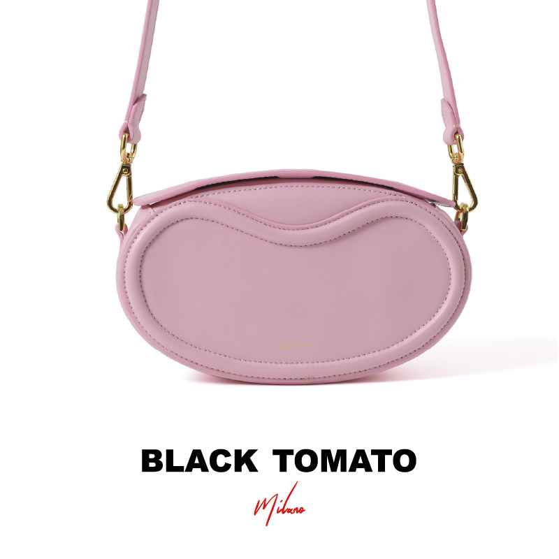 BLACK TOMATO/翻盖包/斜挎包/设计师牛皮包/粉色雾霾蓝草绿色紫