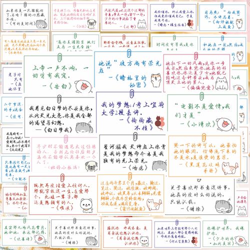 言情小说贴纸装饰手账本小说语录