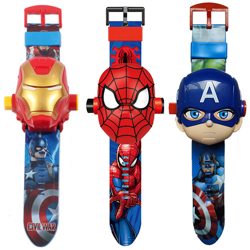 蜘蛛侠投影发光手表儿童玩具礼物