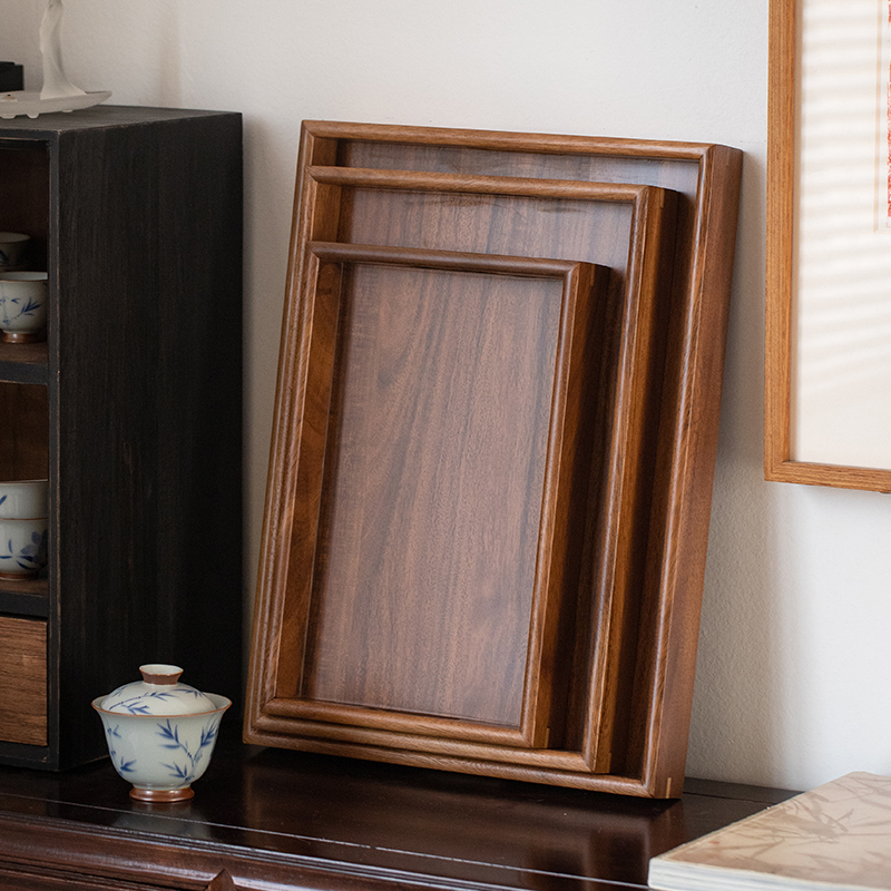 进口南美胡桃木长方形托盘