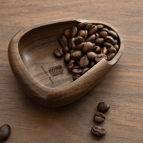 黑胡桃实木称豆盘手冲咖啡量豆盘称量咖啡套装原木量豆容器豆碟