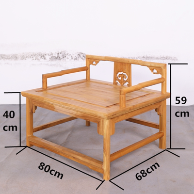 新中式打坐椅子椅茶椅老榆木禅椅泡茶椅实坐禅意休闲椅简约打坐凳