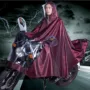 Tăng đơn dày đôi áo mưa che xe điện xe áo mưa xe máy poncho mũ đôi 檐 mũ bảo hiểm pha lê - Xe máy Rider thiết bị găng tay đua xe