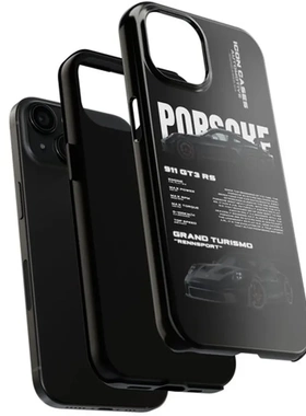 17TK/15iphone13Pro1菲林壳爆款黑色PORSCHE汽车款苹果二合一外贸