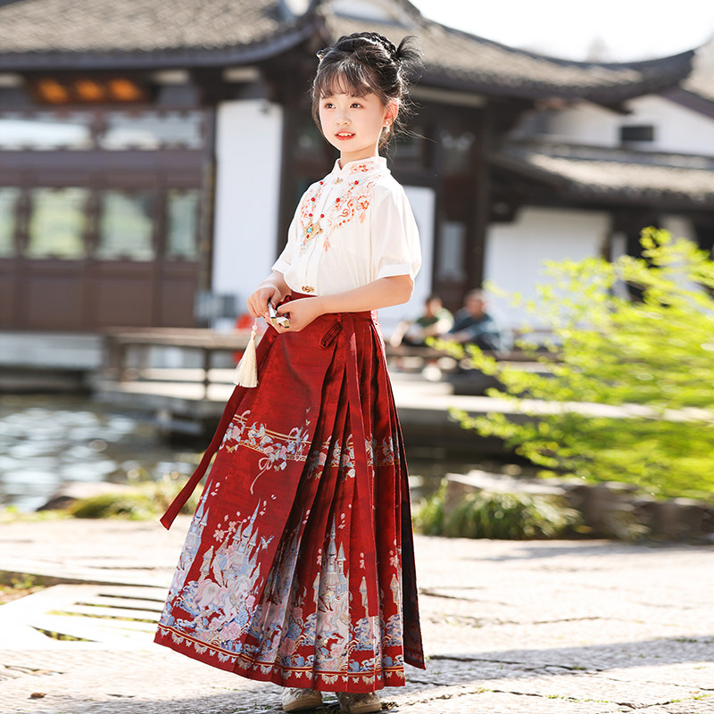女童马面裙织金儿童中国风汉服夏