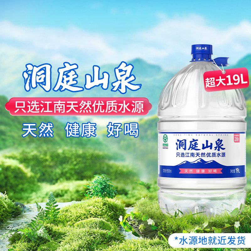 洞庭山泉天然泉水19L*2桶 饮用水大桶水非矿泉水泡茶水
