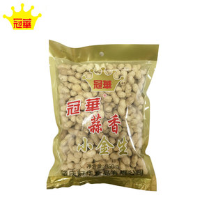 冠华蒜香小金生带壳小花生下酒菜特产食品啤酒看球零食350g小包装