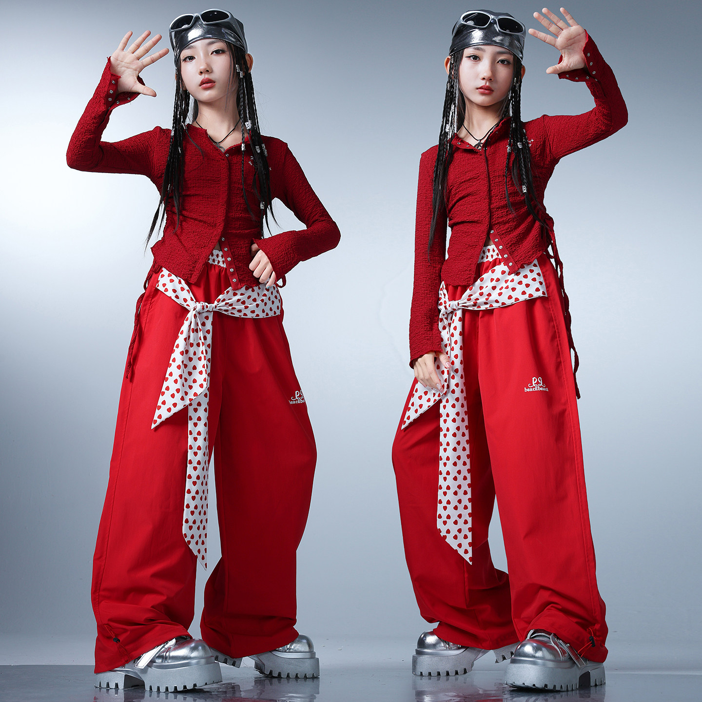 女童时髦爵士舞服装元旦少儿个性走秀潮服女孩洋气嘻哈jazz演出服