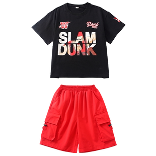 儿童街舞套装女童爵士舞潮流衣服学生团体定制男童潮流嘻哈表演服