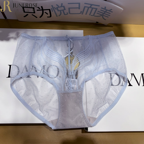 六月玫瑰内裤专柜正品女士平腰裤刺绣中腰液化钛底裆短裤文胸配套