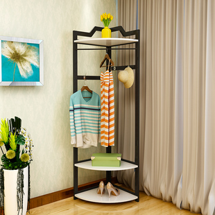 转角衣架卧室挂衣服架子落地衣帽架置物架晾衣架换鞋衣架