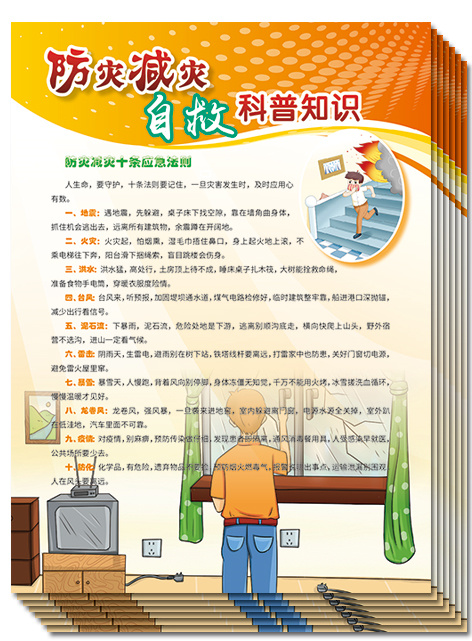 防灾减灾自救科普知识宣传单100张