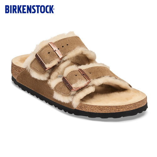 BIRKENSTOCK勃肯绒面革毛毛拖鞋