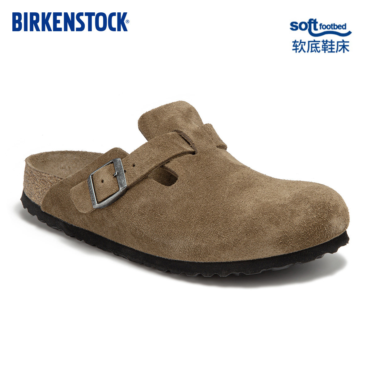 BIRKENSTOCK勃肯绒面革包头拖鞋图片