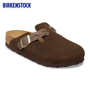 牛皮绒面革编织Boston包头拖鞋 BIRKENSTOCK勃肯德国进口新品 女款