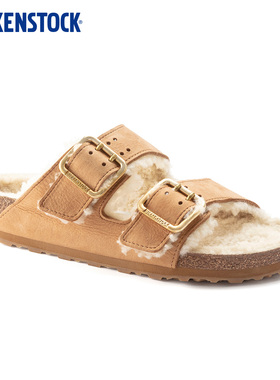 BIRKENSTOCK勃肯德国进口男款牛皮革Arizona Shearling毛毛拖鞋