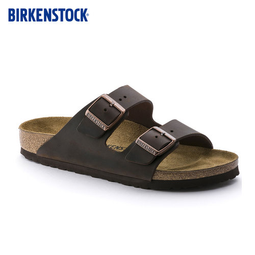 BIRKENSTOCK勃肯涂油皮双扣拖鞋