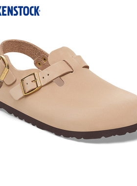BIRKENSTOCK勃肯德国进口新品女款沙色绒面革Tokio包头系踝拖鞋