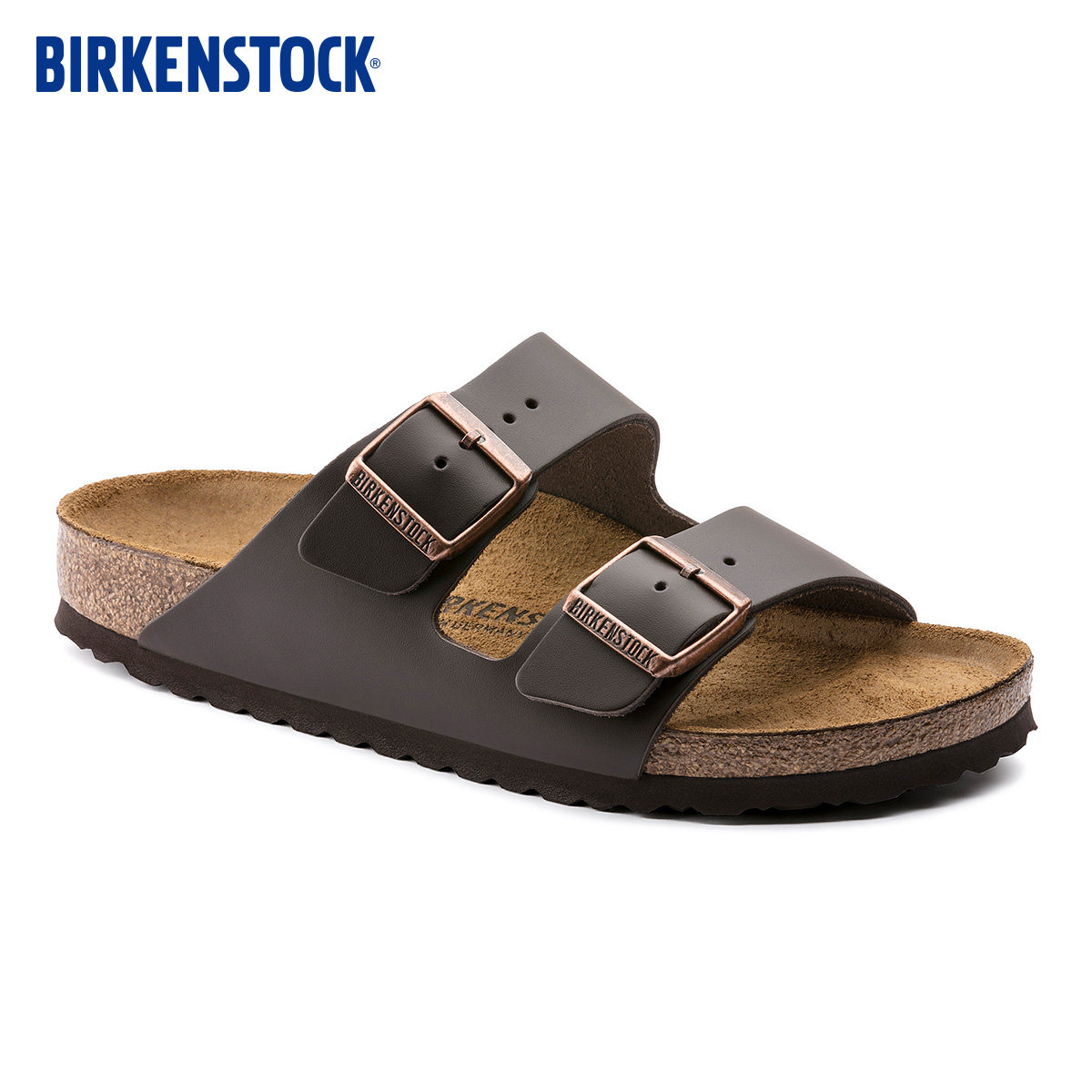 BIRKENSTOCK勃肯牛皮革双扣拖鞋图片