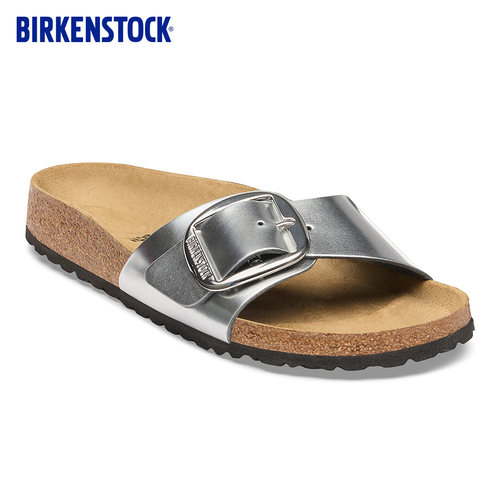 BIRKENSTOCK勃肯牛皮革单带拖鞋