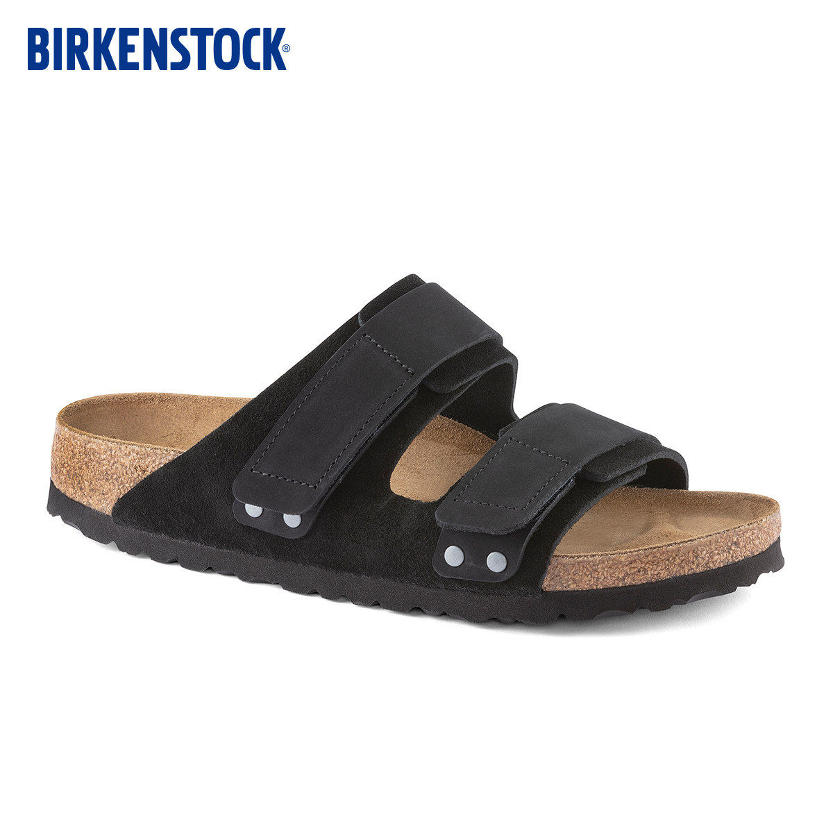 BIRKENSTOCK勃肯德国进口男女款牛皮绒面革Uji魔术贴双带凉拖鞋