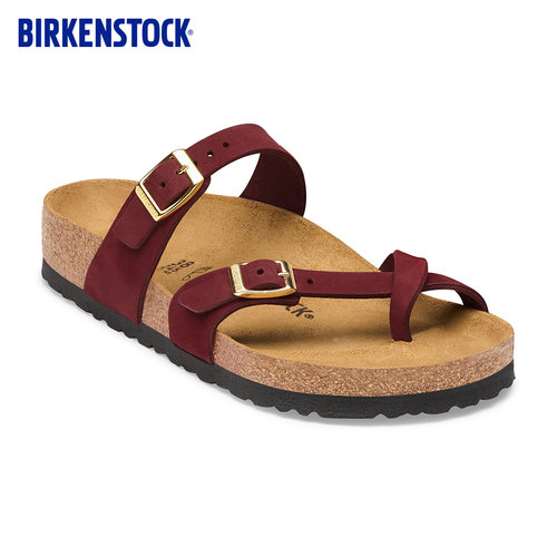 BIRKENSTOCK勃肯牛巴革夹趾拖鞋