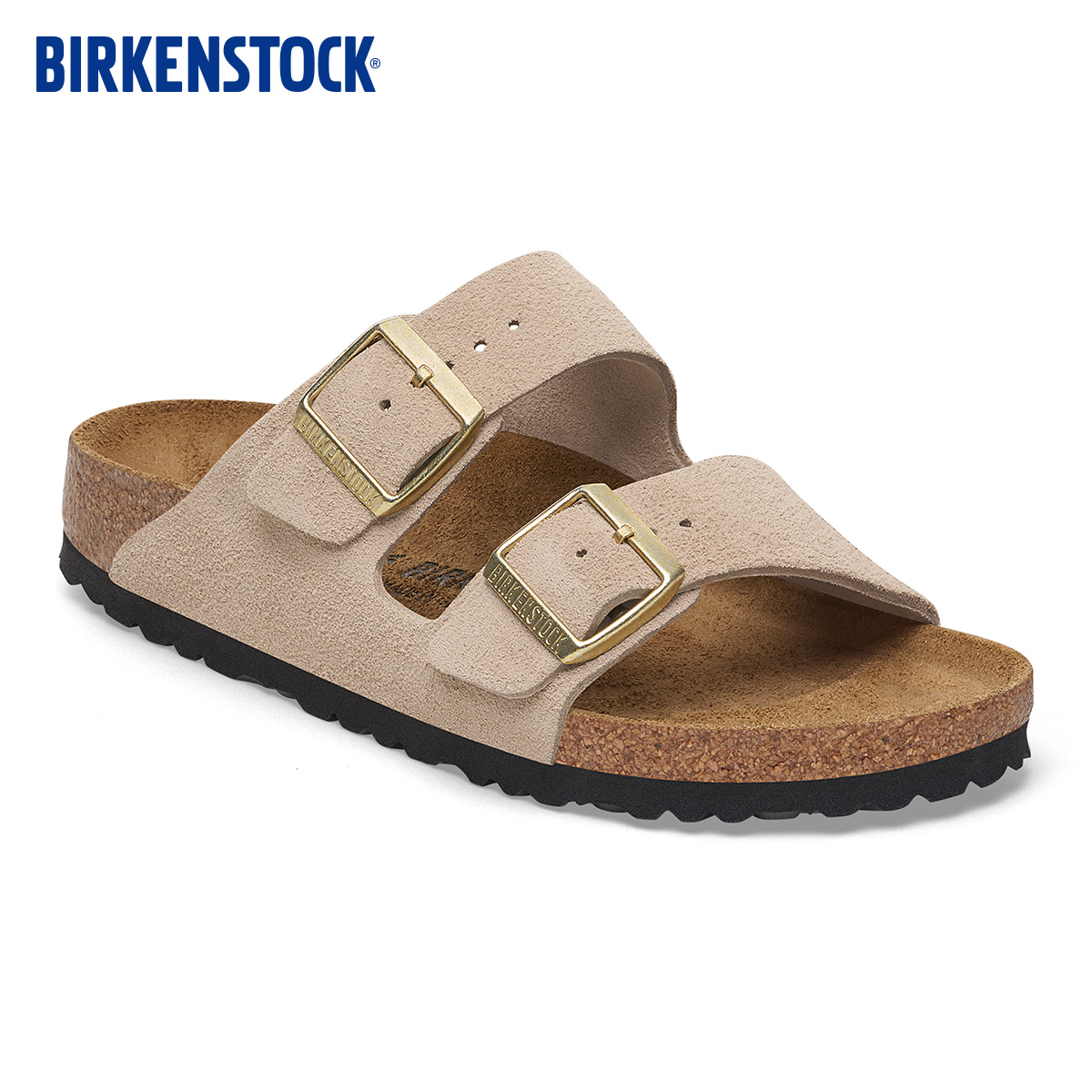 BIRKENSTOCK勃肯绒面革双扣拖鞋