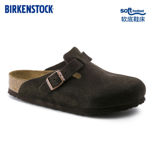 BIRKENSTOCK勃肯绒面革软底拖鞋