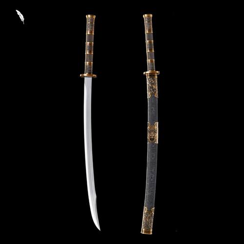 龙泉刀剑宝剑高锰钢手工锻打长款雁翎刀户外健身收藏冷兵器未开刃