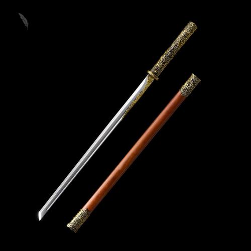 龙泉刀剑宝剑高锰钢手工锻打长直唐刀户外健身收藏冷兵器未开刃