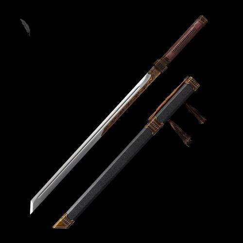 龙泉刀剑宝剑高锰钢手工锻打长款动漫刀户外健身收藏冷兵器未开刃