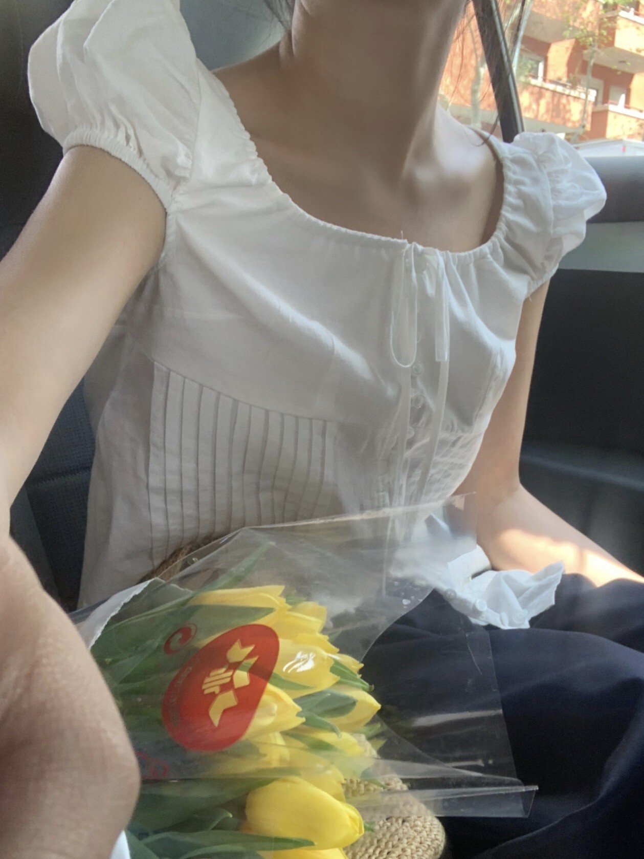 한국어 세련된 세련된 탑 화이트 셔츠 달콤한 연령 감소 스타일 작은 셔츠 퍼프 슬리브 셔츠 여성 여름 새 스타일