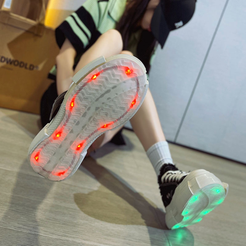 荧光款檀健次同款银河系黑色帆布鞋女休闲运动鞋吴建豪发光乞丐