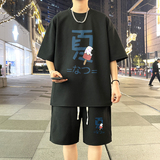 ZT112*P48风休闲运动套装男生夏季潮牌痞帅短袖T恤五分裤两件套，男装T恤，星座414A（原B215）