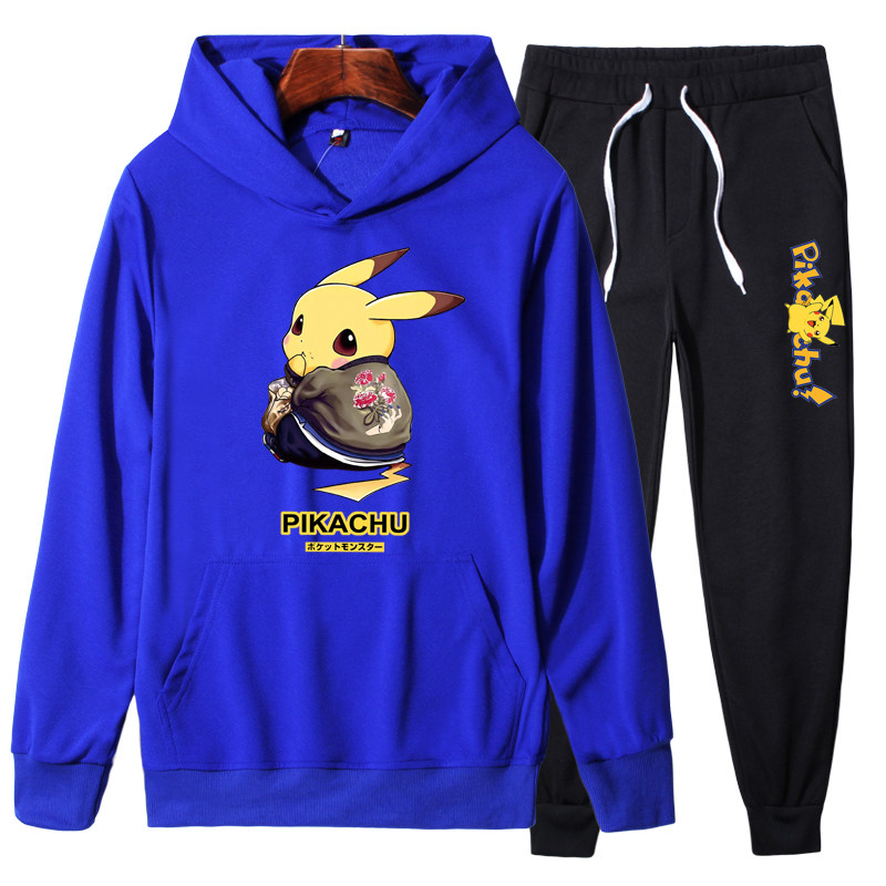 YD104P70皮卡丘卫衣男连帽一套衣服帅气男孩春秋季休闲套装外套,男装卫衣,星座414A（原B215）