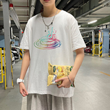 短袖t恤男夏季2021新款潮流上衣宽松半袖网红潮牌ins大码衣服P20，男装T恤，星座414A（原B215）