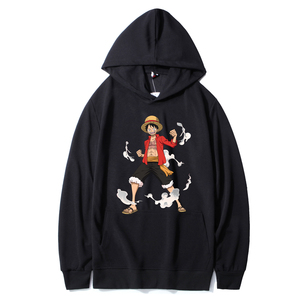 W90 P40 秋冬衣服动漫海贼王联名印花运动卫衣男韩版潮流情侣外套图片
