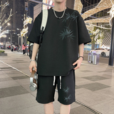 ZT65*P48华夫格风运动套装男士夏季新款潮牌T恤五分裤两件套，男装T恤，星座414A（原B215）