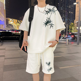 ZT65*P48华夫格风运动套装男士夏季新款潮牌T恤五分裤两件套，男装T恤，星座414A（原B215）