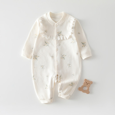 高腰长裤直筒婴儿连身春秋纯棉衣