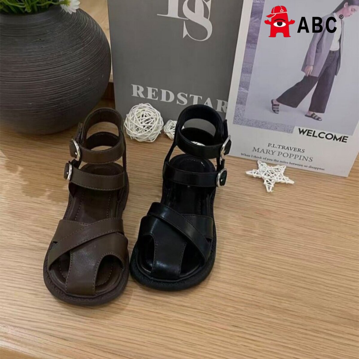 ABC女童夏季包头软底公主凉鞋图片