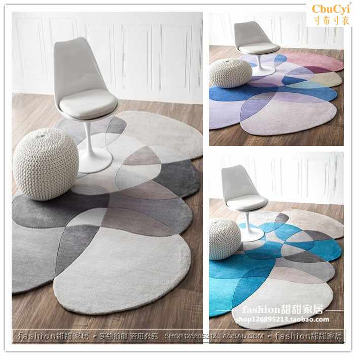 热销简约现代北欧时尚个性不规则异形地毯灰色彩色客厅茶几卧室垫|ruв категории домашний ткань, ковер - от Buy2taobao.com для оказания профессиональной услуги покупки агента Taobao
