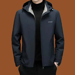 品牌轻薄羽绒服男冬季新款中青年时尚狄斯仑可脱卸连帽保暖外套男