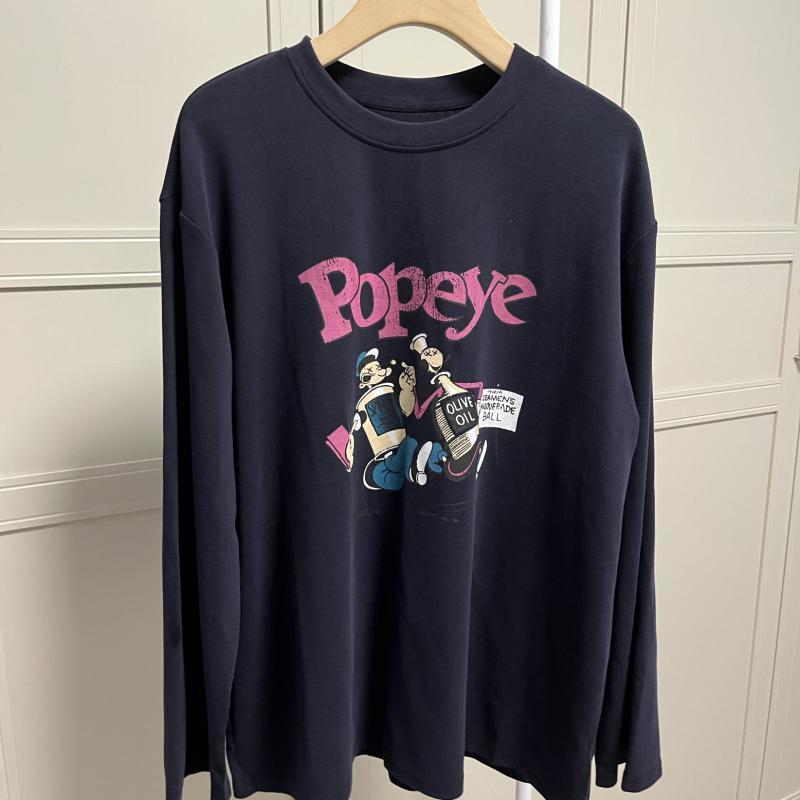 大力水手卡通印花休闲打底T恤