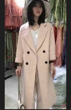 新款 双面呢子亚博安卓app中长款 流行大衣女 女装 宽松中长款 库存销售秋冬装