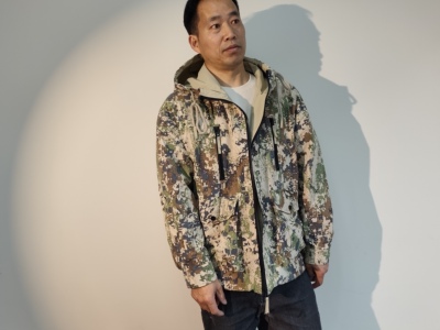 LANGRAN原创设计新款男装冲锋衣迷彩服外套宽松大码男女春款登山