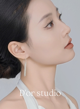 原创设计新中式国风S925纯银长款耳饰女流苏清冷纯银气质流苏耳环