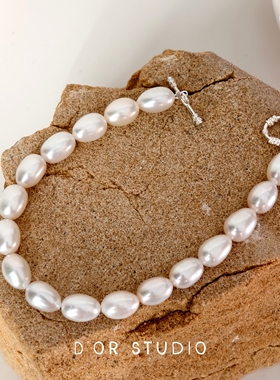 女天然珍珠法式复古巴洛克