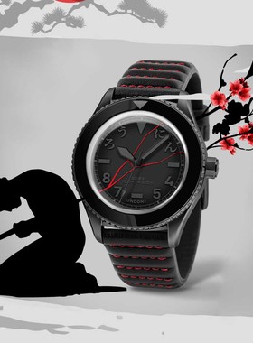 代购UNDONE Ronin夜光个性不锈钢黑色透底浪人闪电侠自动机械男表