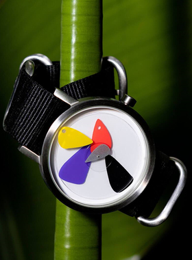 代购 Projects watches Xela 创意几何彩色风车石英男女中性手表